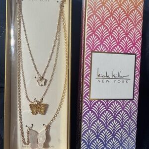 New In Box Nicole Miller Layered Necklace in Gold Tone